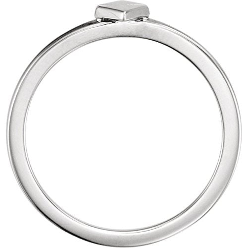 Platinum Geometric Stackable Ring