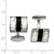 Stainless Steel Black Semi-Precious Stone Mother Of Pearl Square Cuff Links