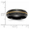 Edward Mirell Black Titanium, 14K Yellow Gold Patterned 7mm Comfort-Fit Band