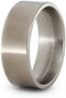 Flat Profile Solid Titanium 8mm Comfort-Fit Polished Band, Size 14