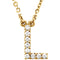 14k Yellow Gold Diamond Initial 'L' 1/10 Cttw Necklace, 16" (GH Color, I1 Clarity)