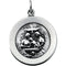 Rhodium Plated Sterling Silver Baptismal Medal (18.75 MM)