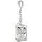 14k White Gold Aquamarine and .01 Cttw Diamond Pendant