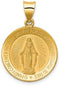 14k Yellow Gold Miraculous Pendant Medal (20X18MM)