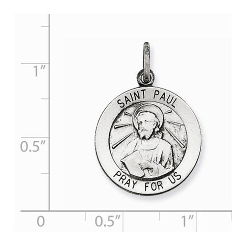 Sterling Silver Antiqued Saint Paul Medal (25X20MM)