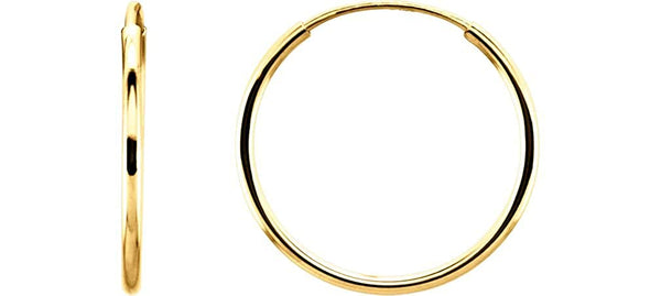 Petite Endless Hoop Earrings, 14k Yellow Gold (15mm)