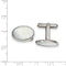 Stainless Steel Mother Of Pearl Polished Round Cuff Links, 19X13MM