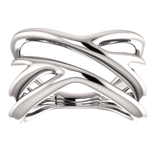 Negative Space Ring, Rhodium-Plated 14k White Gold, Size 7.5