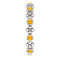 Genuine Citrine Beaded Ring , Rhodium-Plated 14k White Gold