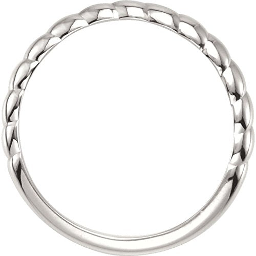 Rope Trimmed Stackable 2.5mm Sterling Silver Ring