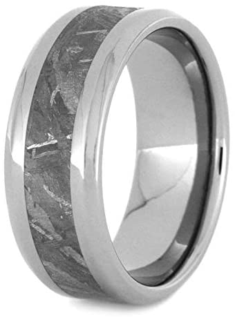Gibeon Meteorite 8mm Titanium Comfort-Fit Wedding Band, Size 10