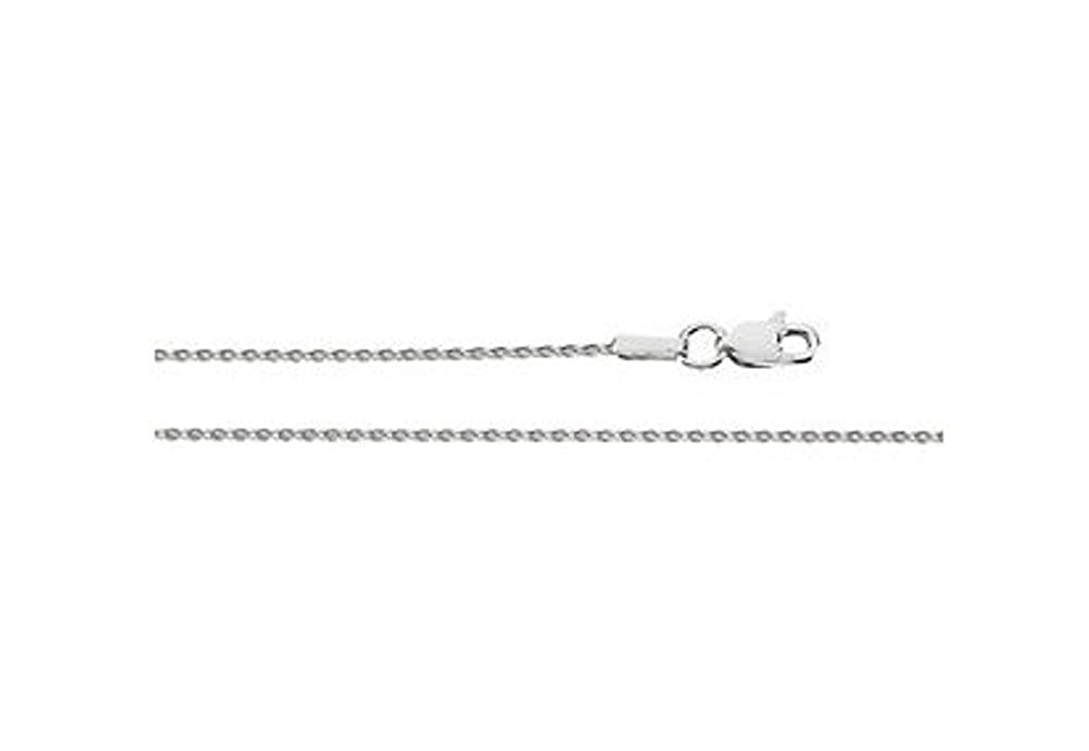 1mm Rhodium-Plated 14k White Gold Diamond Cut Wheat Chain, 18"