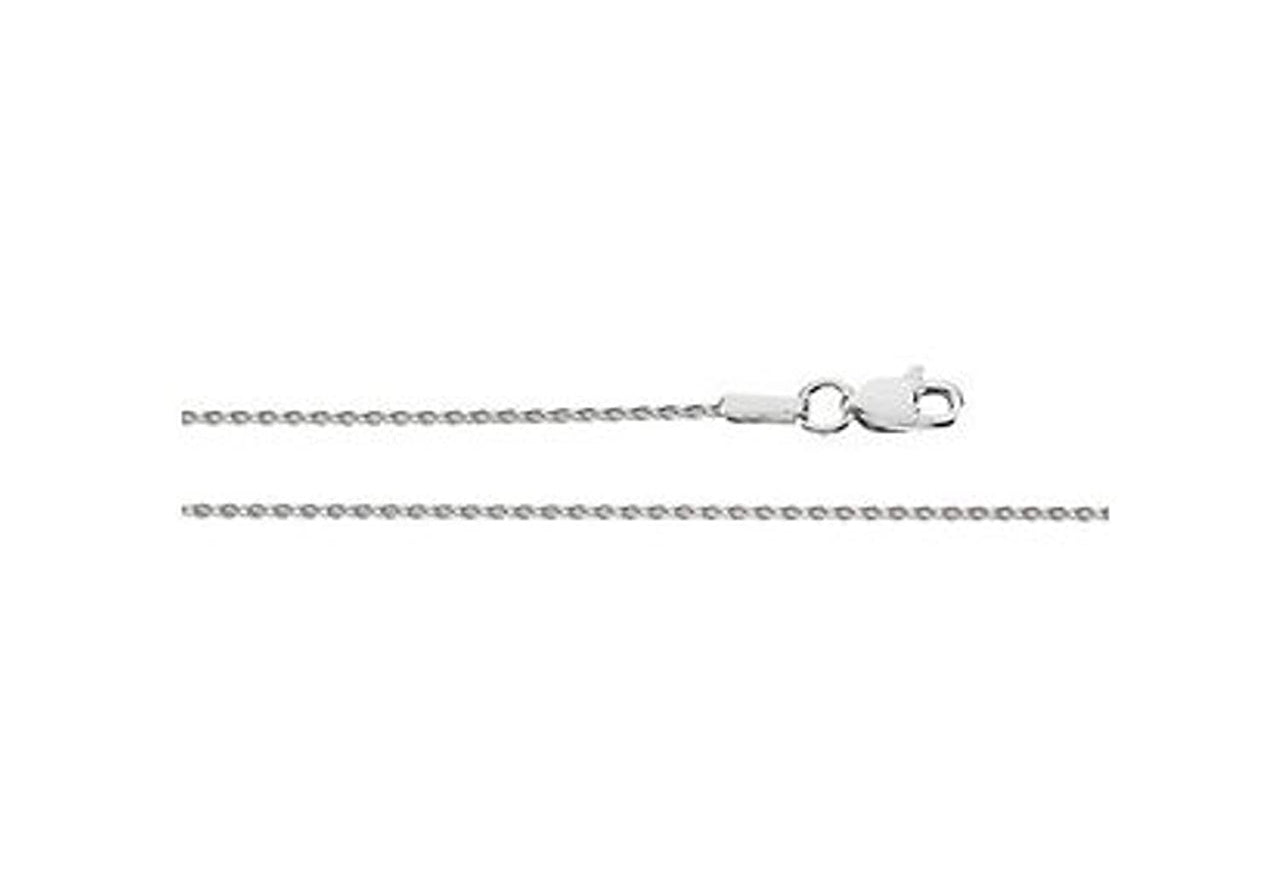 1mm Rhodium-Plated 14k White Gold Diamond Cut Wheat Chain, 16"