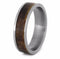 Walnut Wood, Aspen Wood 6mm Comfort-Fit Brushed Titanium Band