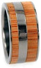 Bamboo Inlays 9mm Comfort Fit Interchangeable Titanium Ring, Size 10.75