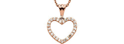 Diamond Heart 14k Rose Gold Pendant Necklace, 18" (1/4 Cttw)