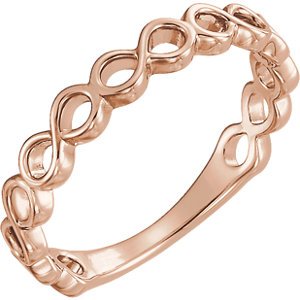 Infinity-Inspired Stackable Ring, 14k Rose Gold