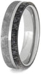 Gibeon Meteorite, Deer Antler 6mm Titanium Comfort-Fit Wedding Band