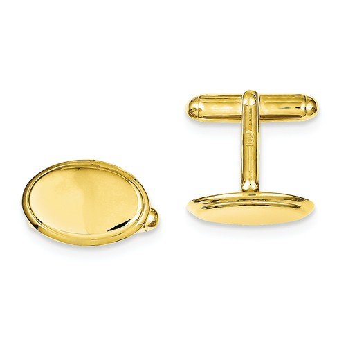Sterling Silver and Vermeil Oval Cuff Links, 18X12MM
