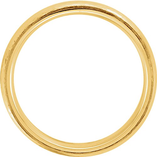 14k Yellow Gold Hammer Finished 6mm Comfort Fit Dome Band, Size5