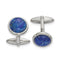 Stainless Steel Blue Lapis Round Cuff Links, 25.26MMX19.27MM