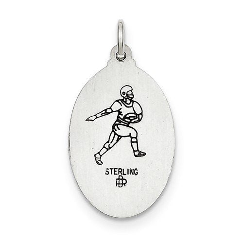 Sterling Silver St. Christopher Football Medal (30X15MM)
