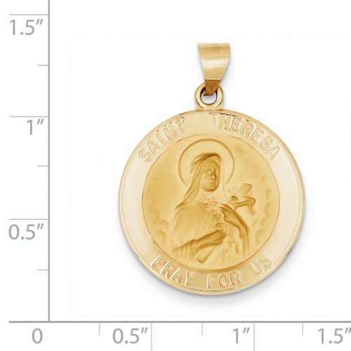 14k Yellow Gold St. Theresa Medal Pendant (26X23MM)