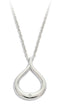 Diamond Drop Pendant Necklace, Rhodium Plate Sterling Silver, 18" (.02 Ct)