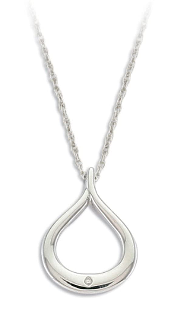 Diamond Drop Pendant Necklace, Rhodium Plate Sterling Silver, 18" (.02 Ct)