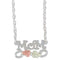 Mom Pendant Necklace, Sterling Silver, 12k Green and Rose Gold Black Hills Gold Motif, 18"