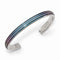 Radiance Collection Gray Titanium Triple Groove Multi-Color Anodized Cuff Bangle Bracelet