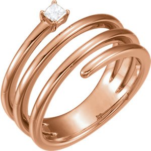 Diamond Spiral Wrap Ring, 14k Rose Gold (.1 Ctw,GH Color, I1 Clarity) Size 6.5