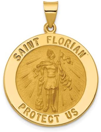 14k Yellow Gold St. Florian Medal Pendant (28X26MM)