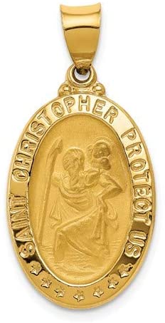 14k Yellow Gold St. Christopher Medal Pendant (20X15MM)