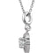 Diamond Halo-Style Necklace, Rhodium-Plated 14k White Gold, 18" (0.25 Ctw, Color G-H, Clarity I1)