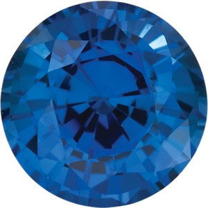 Platinum Chatham Created Blue Sapphire and Diamond Halo-Style Earrings (4.5 MM) (.16 Ctw, G-H Color, SI2-SI3 Clarity)