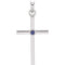 Platinum Blue Sapphire Inset Cross Pendant (22.65x11.4MM)