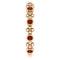 Genuine Mozambique Garnet Beaded Ring, 14k Rose Gold