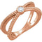 Bezel-Set Diamond Beaded Ring, 14k Rose Gold (.125 Ctw, G-H Color, I1 Clarity), Size 6