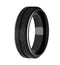 Men's Cobalt, Grooved Black Carbon Fiber 8mm Comfort-Fit Band