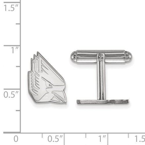 Rhodium-Plated Sterling Silver, Ball State University Cuff Links, 15MMX11MM