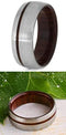 Brushed Titanium 9mm Comfort-Fit Cocobolo Wood Wedding Band, Size 5.5