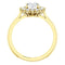 Oval Cubic Zirconia and Diamond Halo 14k Yellow Gold Ring (.35 Cttw, GH Color, SI1 Clarity)