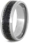 The Men's Jewelry Store (Unisex Jewelry) Carbon Fiber, Deer Antler 9mm Comfort-Fit Titanium Ring, Size 8