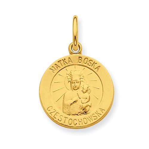 Sterling Silver and 24k Gold -plated Matka Boska Medal