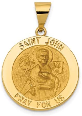 14k Yellow Gold St. John Medal Pendant (21X19MM)