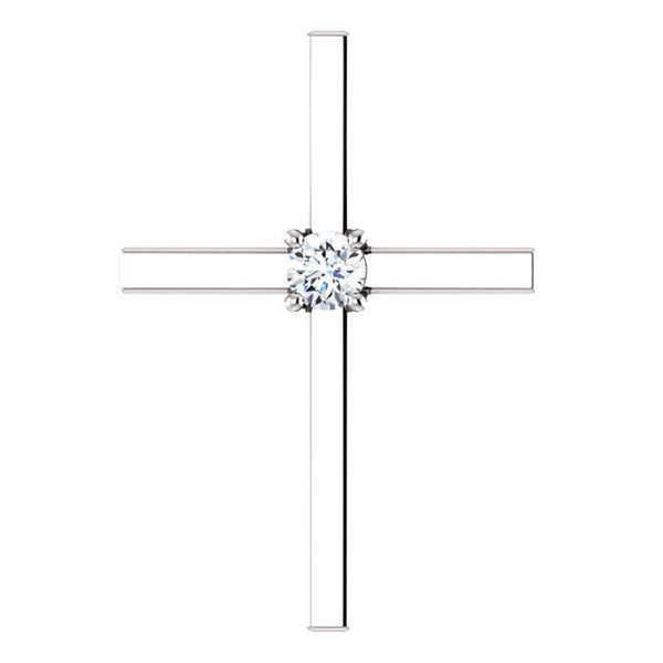 Platinum Diamond Christian Cross Pendant (.15 Ct, G-H Color, SI1-SI3 Clarity)