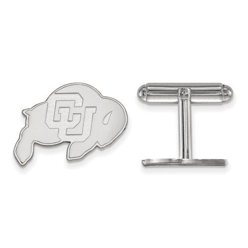 Rhodium-Plated Sterling Silver University Of Colorado Cuff Links, 15X18MM