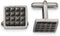 Stainless Steel, Black IP Studded Square Cuff Links