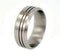 Brushed Titanium Grooved Pinstripe 8mm Comfort-Fit Wedding Band, Size 15.25